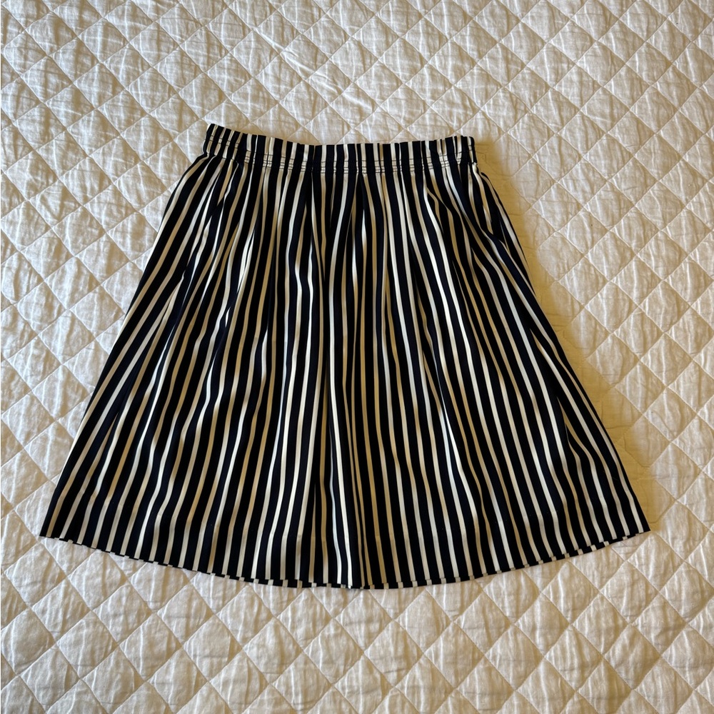 Navy and White Striped Women's Skirt